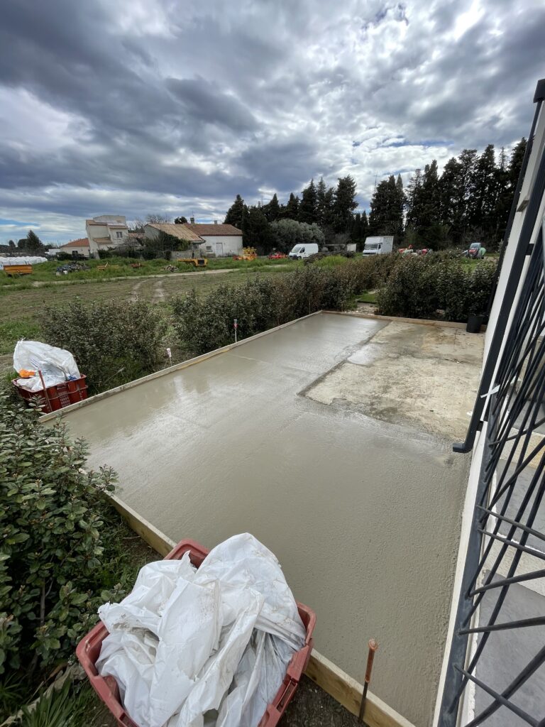 Extension dalle béton existante