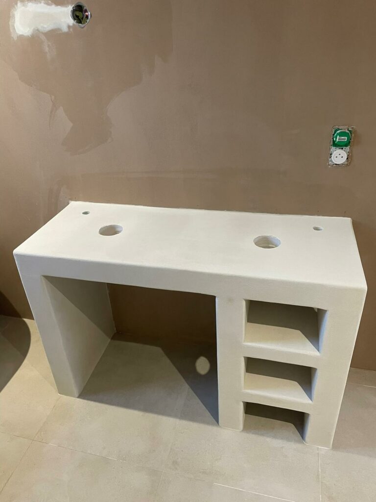 Création meuble béton cellulaire